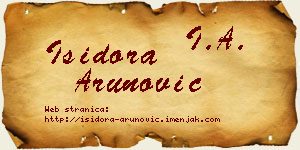 Isidora Arunović vizit kartica